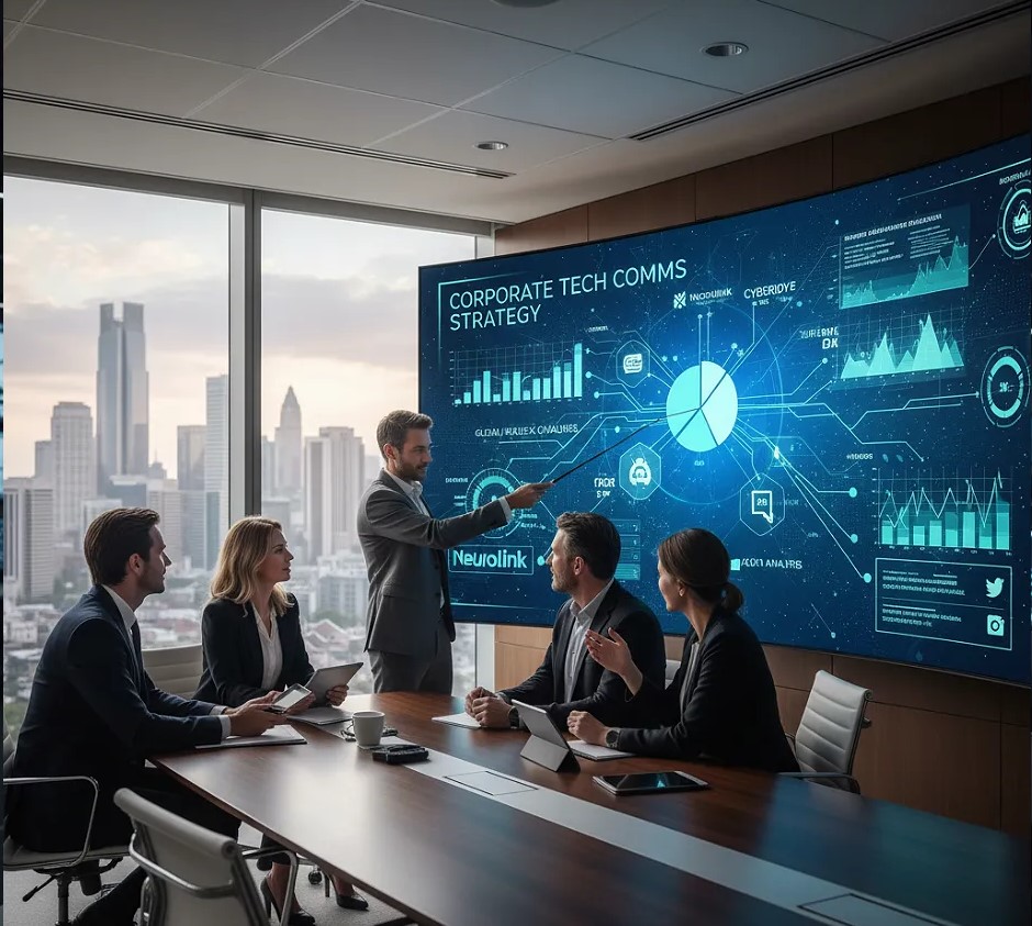 Corporate tech PR future trends visualization in MHP Group PR review